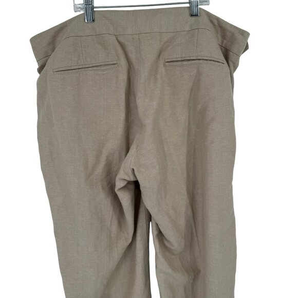 Gap women's wide leg Hip slung fit pants Linen beige, size 16 pockets - Picture 9 of 10